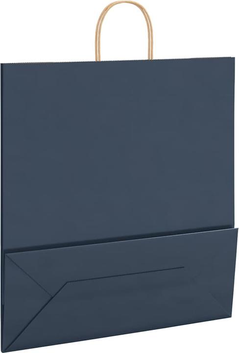 Produktbild vidaXL Kraftpapiertüten 250 Stk. mit Henkel Blau 45x17x48 cm Papiertüte (Geschenktüte, 250 x)