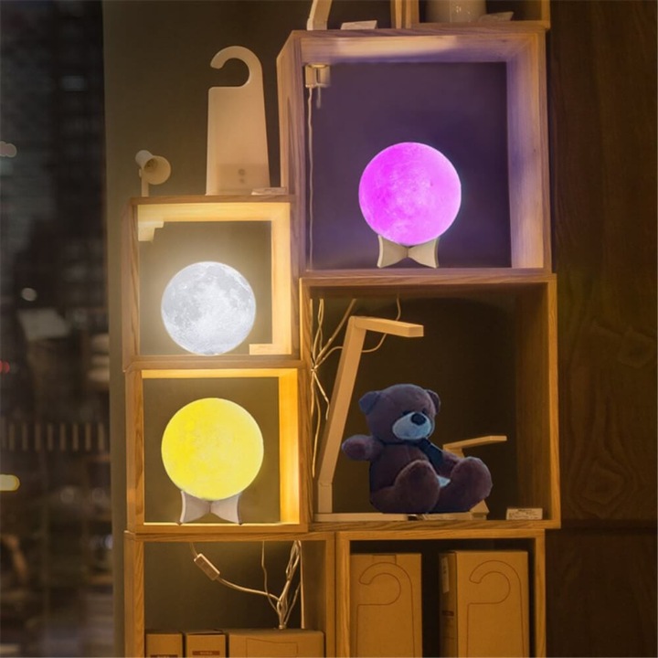 Image du produit Cover-Discount Lampe multicolore LED Lune 3D