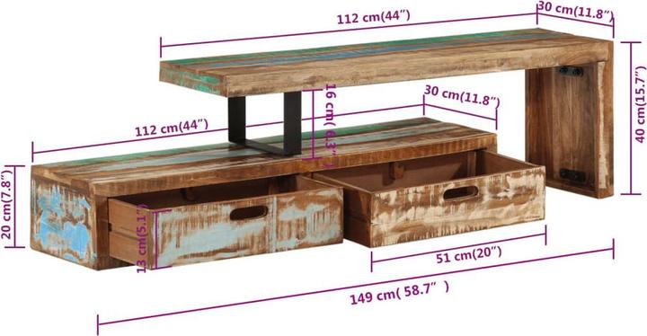 Produktbild vidaXL Ares (200 x 30 x 40 cm)
