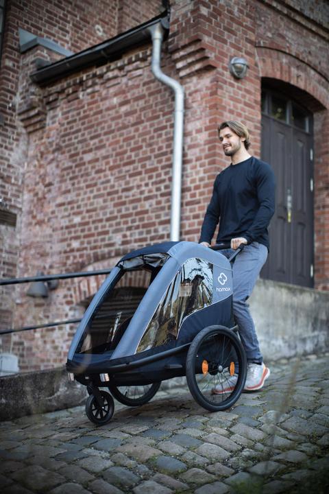 Produktbild hamax Avenida One Fahrradanhänger blau mit Federung