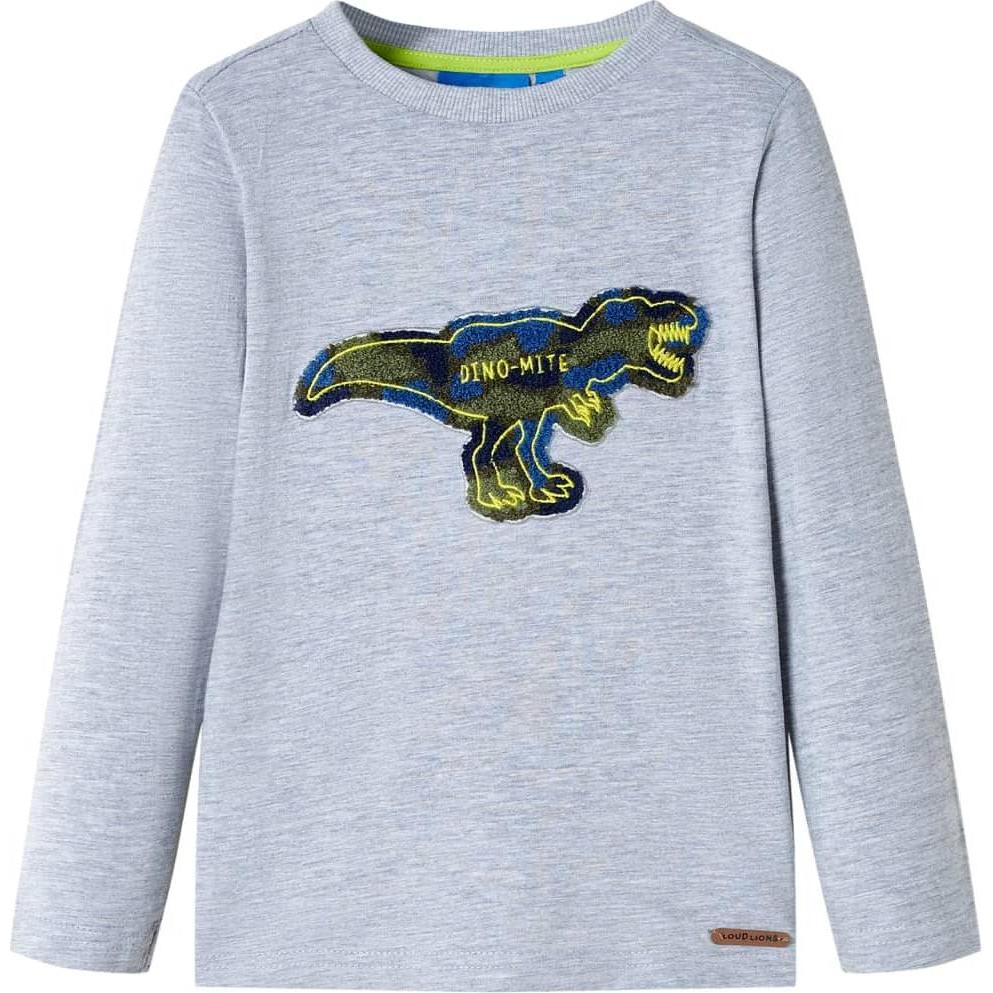VidaXL, Jungen, Shirt, Kinder-Langarmshirt Grau Melange 116,Material: 95, Grau, (116)