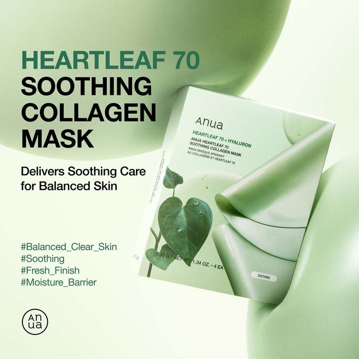 Actual product image Anua Heartleaf 70 Soothing Collagen Mask 4 Pack (38 ml)