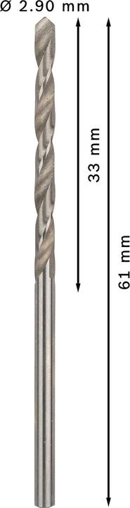 Actual product image Bosch Professional Zubehör PRO Metal HSS-G twist drill, 2.9 x 33 x 61 mm (2.9 mm)