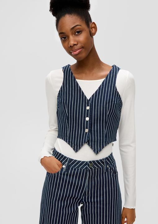 Image du produit S.Oliver Indoor-Weste Gestreifte Weste aus Denim