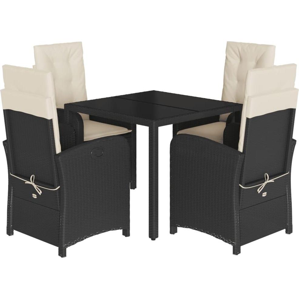 VidaXL, Gartentisch + Balkontisch, 10-tlg. Garten-Lounge-Set mit Kissen (90 cm)
