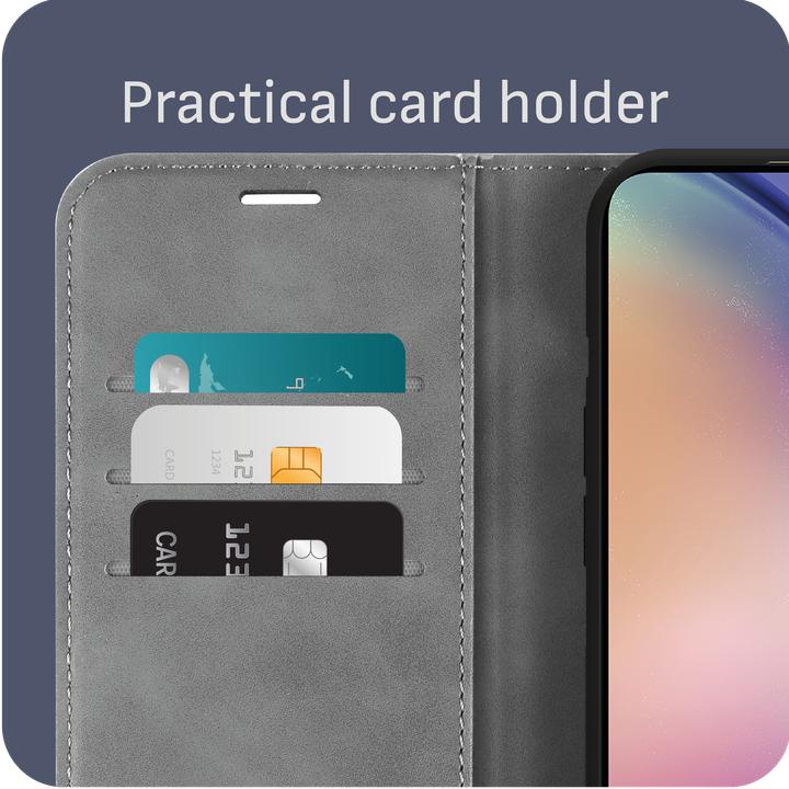 Actual product image Cazy Premium wallet case for Samsung Galaxy A55, magnetic wallet case, card slots, stand (Samsung Galaxy A55)
