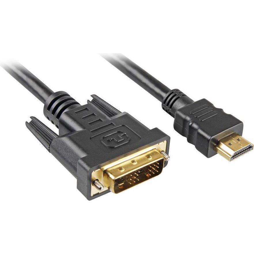 Sharkoon HDMI (Typ A) — DVI (2 m, HDMI, DVI), Video Kabel