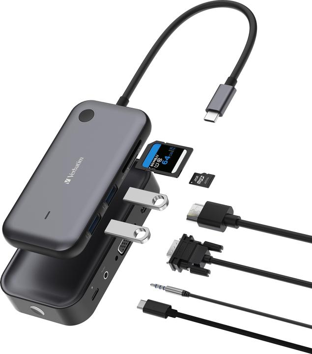 Actual product image Verbatim USB-C wireless display adapter 1080P with hub WDA-01 (USB-C, 3 ports)