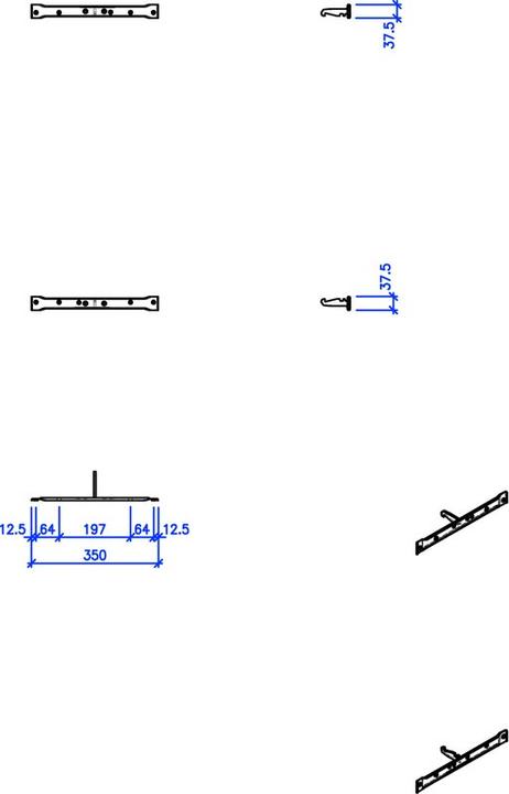Actual product image Peka Metall Front bracket set for tubular frame tall cabinet (1 pcs.)