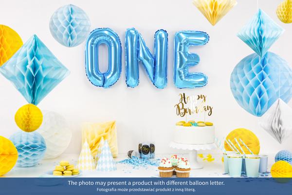 Actual product image Partydeco Foil Balloon Letter "J", 35cm, blue (1 pkt / 1 pc.) (1 x)
