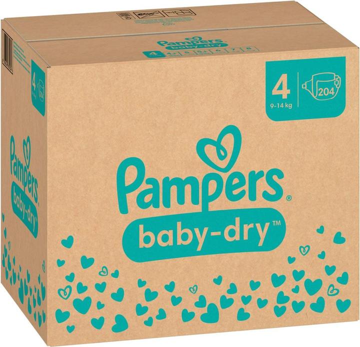 Immagine prodotto Pampers Baby-Dry (Dimensione 4, Pacco mensile, 204 Pezzo/i)