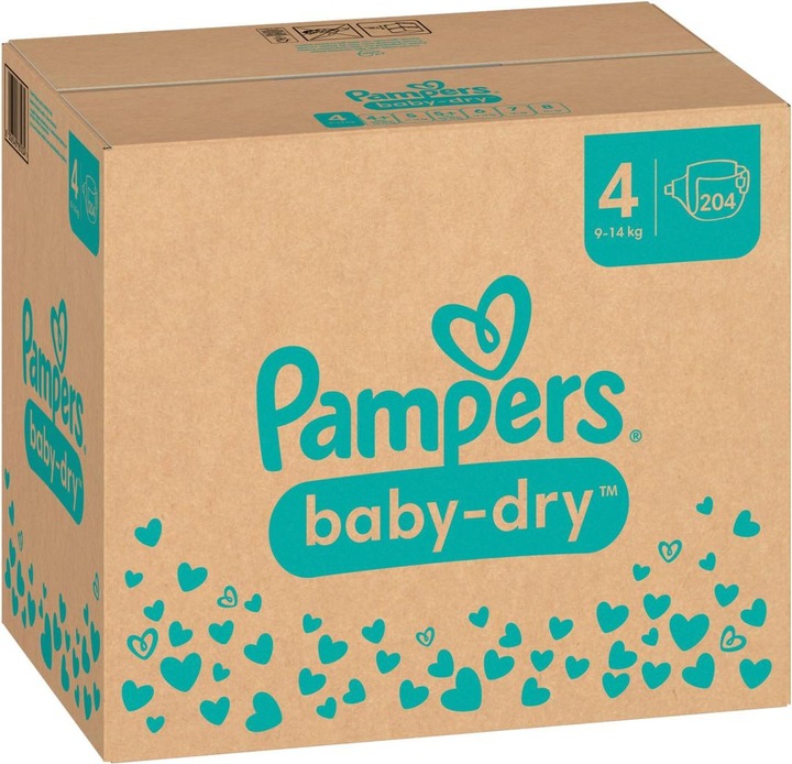 Actual product image Pampers Baby-Dry (Size 4, Monthly box, 204 Piece)