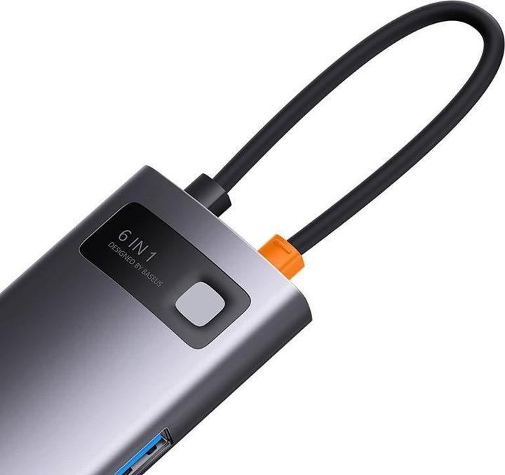 Actual product image Baseus Hub 6in1 StarJoy Series, USB-C to 3x USB 3.0 + HDMI + USB-C PD + RJ45 (USB-C, 6 ports)