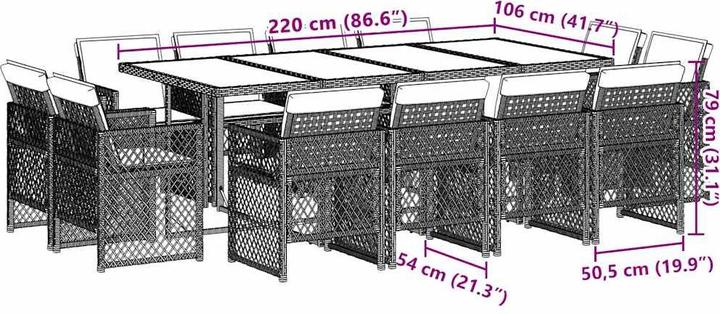 Produktbild vidaXL Garten Essgruppe