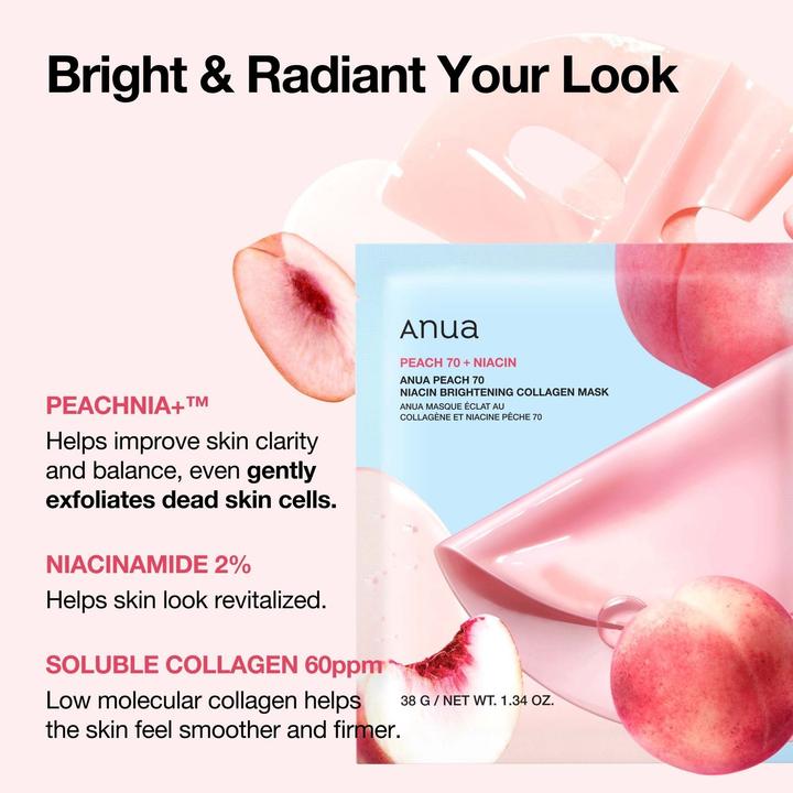 Actual product image Anua Peach 70 Niacin Brightening Collagen Mask (38 g)