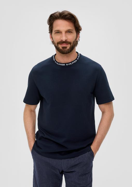 Immagine prodotto S.Oliver T-Shirt Baumwollstretch-Shirt mit Schriftprintkragen (S)