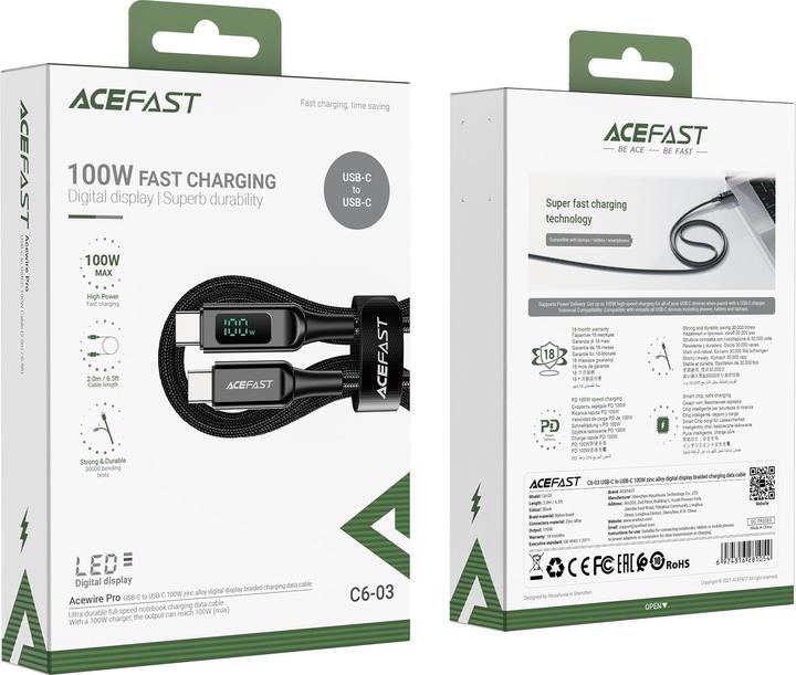 Produktbild Acefast C6-03 (2 m, USB 2.0, 100 W)