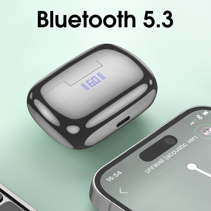 Actual product image Hoco Bluetooth headphones chrome effect (ANC, 7 h, Wireless)
