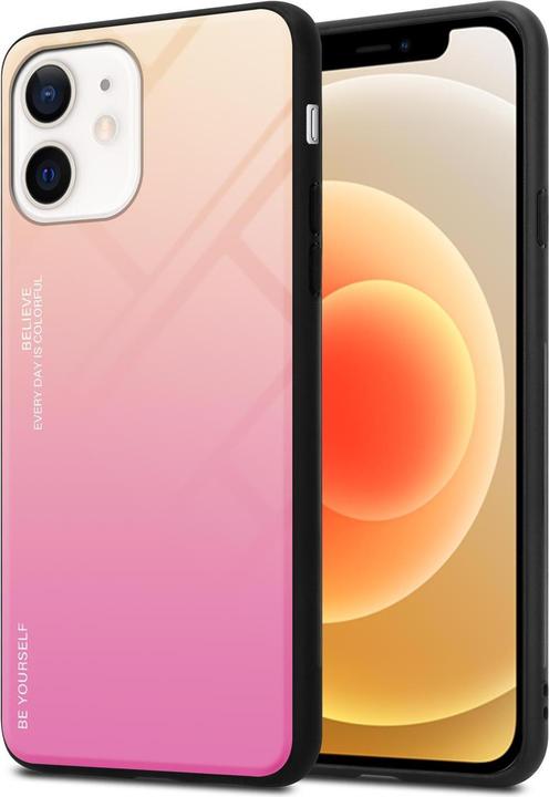 Produktbild Cadorabo TPU 2 Farben Glas Cover (Apple iPhone 12 mini)