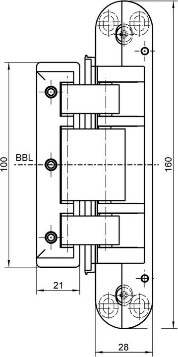 Immagine prodotto Simonswerk Cerniere per oggetti TECTUS Glass TEG 310 2D