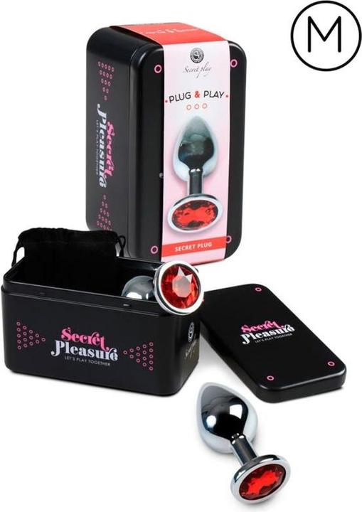 Immagine prodotto Secret play Plug anale in metallo con tappo a diamante (rosso)