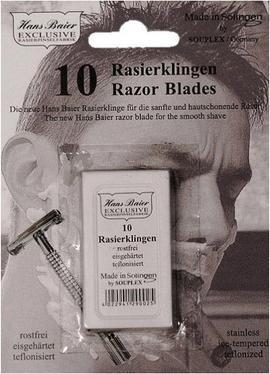 Immagine prodotto Hans Baier Exclusive Hans Baier Butterfly System Rasoio a manico lungo in metallo e 10 lame di rasoio