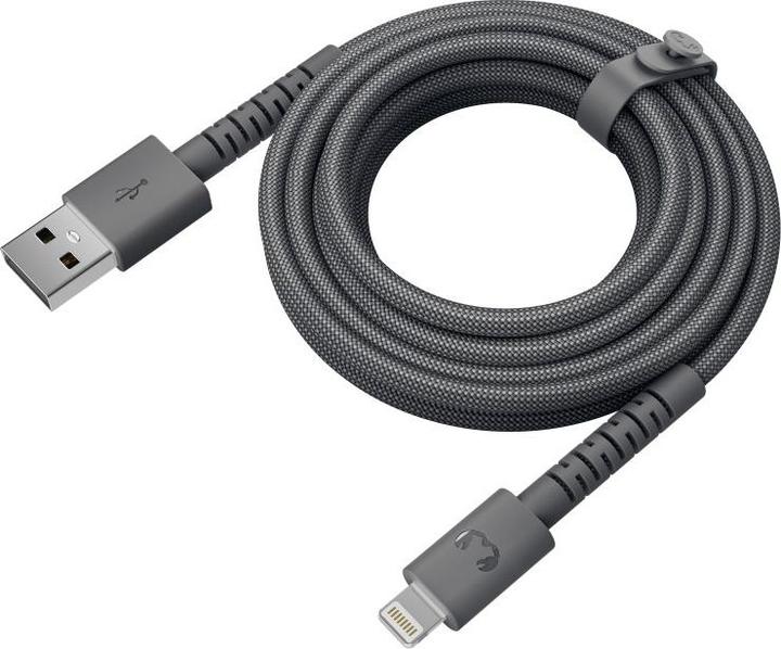 Actual product image Fresh'N Rebel Fresh 'n Rebel USB-A zu Lightning silicone geflochtenes Kabel "FlexWave" 2m, Storm Grey (2 m, 30 W)