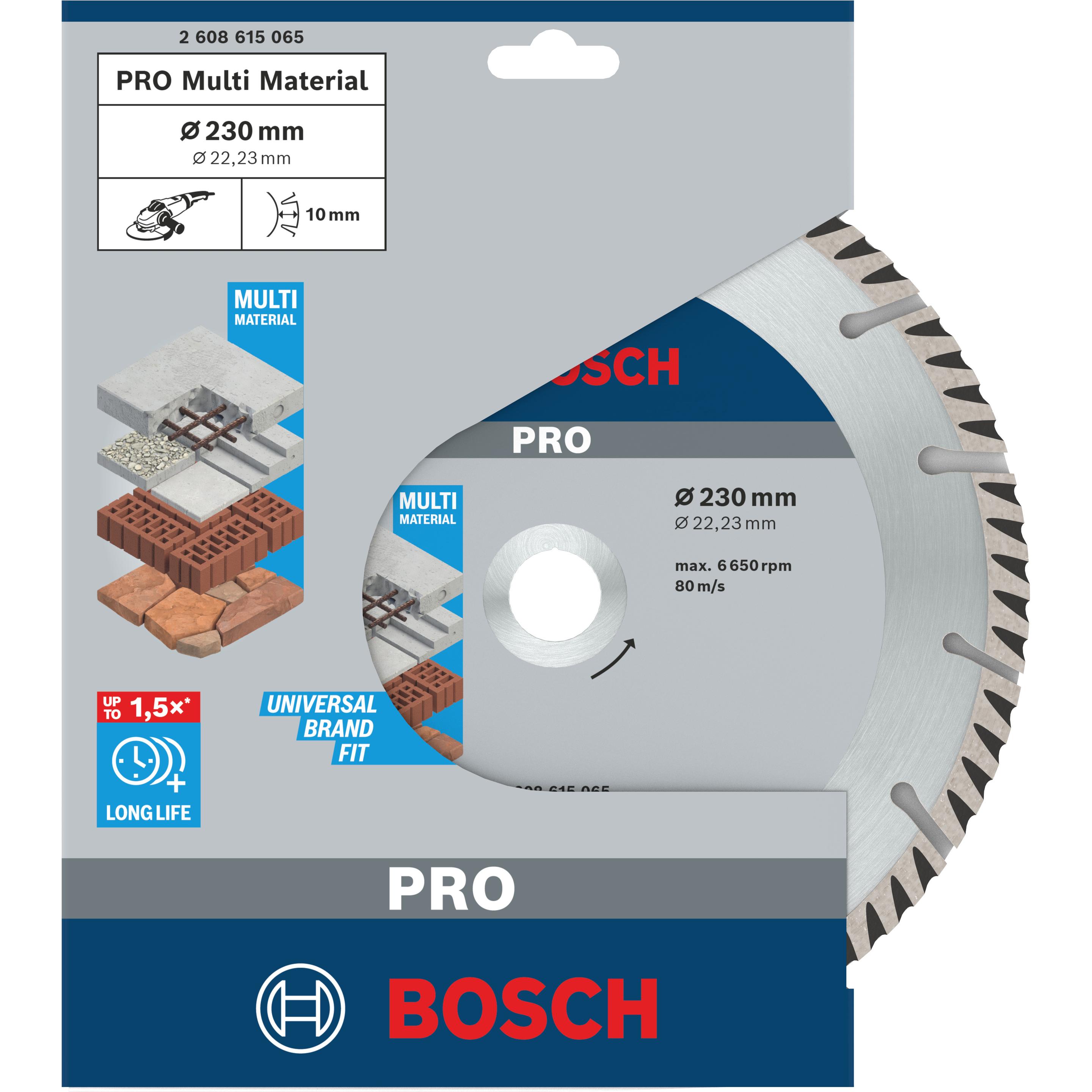 Thumbnail - Bosch Professional Zubehör, Sägeblatt, PRO Multi Material Diamanttrennscheibe, 230 x 22,23 mm