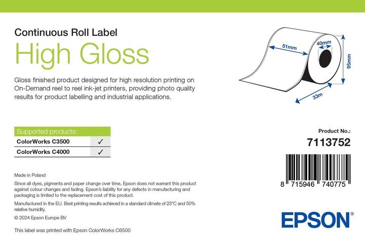 Produktbild Epson High Gloss Label Continuous (10.20 cm)