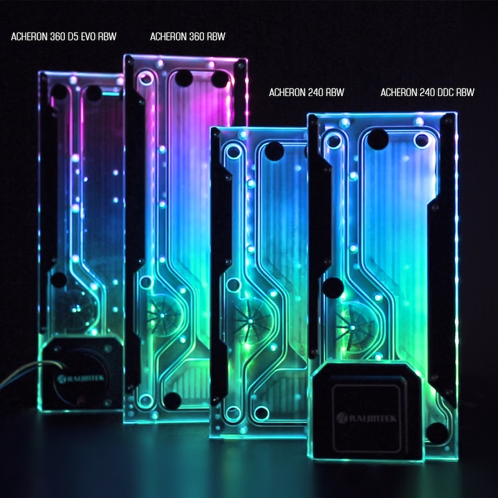 Actual product image Raijintek ACHERON 360 RBW Distro Plate - Acrylic, D-RGB