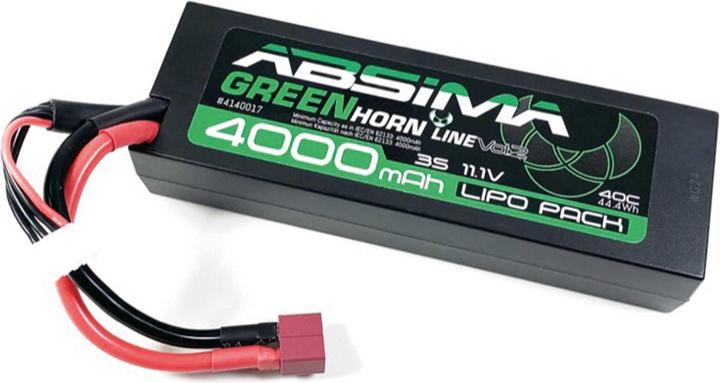 Actual product image Absima Greenhorn Vol.2 LOW PROFILE LiPo 11.1V 40C 4000mah HardCase (T-Plug) (4000 mAh, 11.10 V)