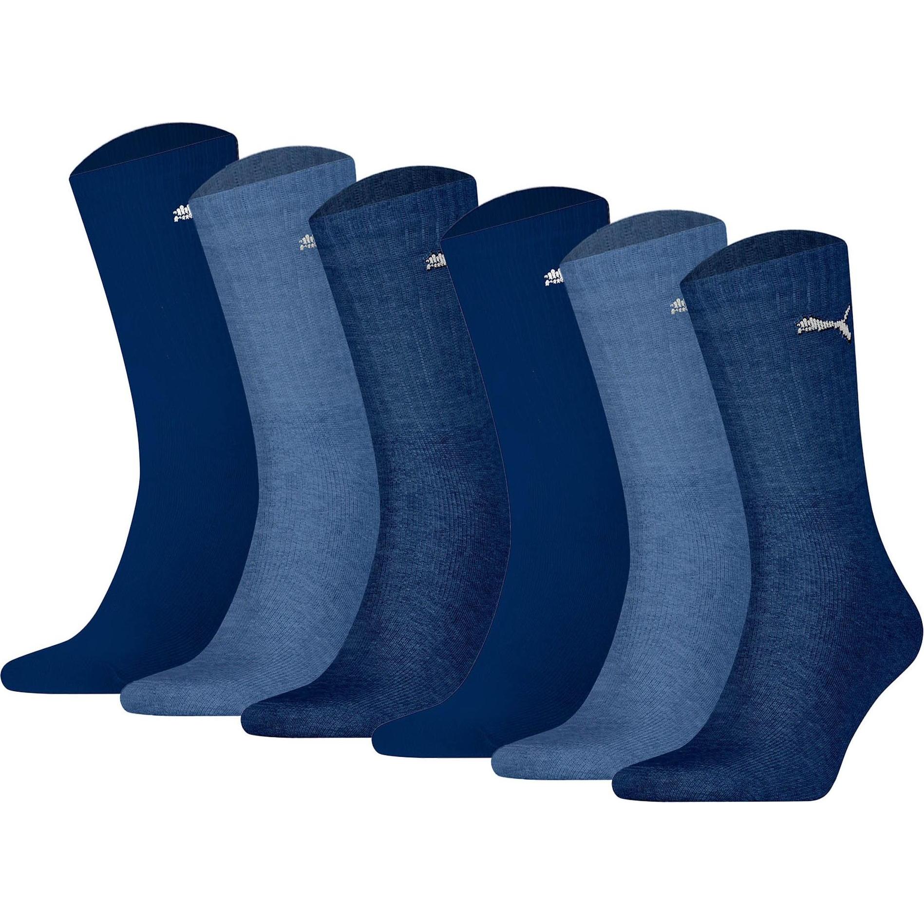 Puma, Herren, Socken, Socken Sportlich Stretch, Blau, (6er Pack, 43 - 46)