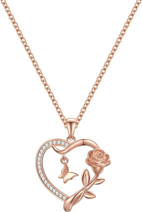 Actual product image Rafaela Donata Ladies necklace heart/butterfly/rose - 36634 (Sterling Silver)
