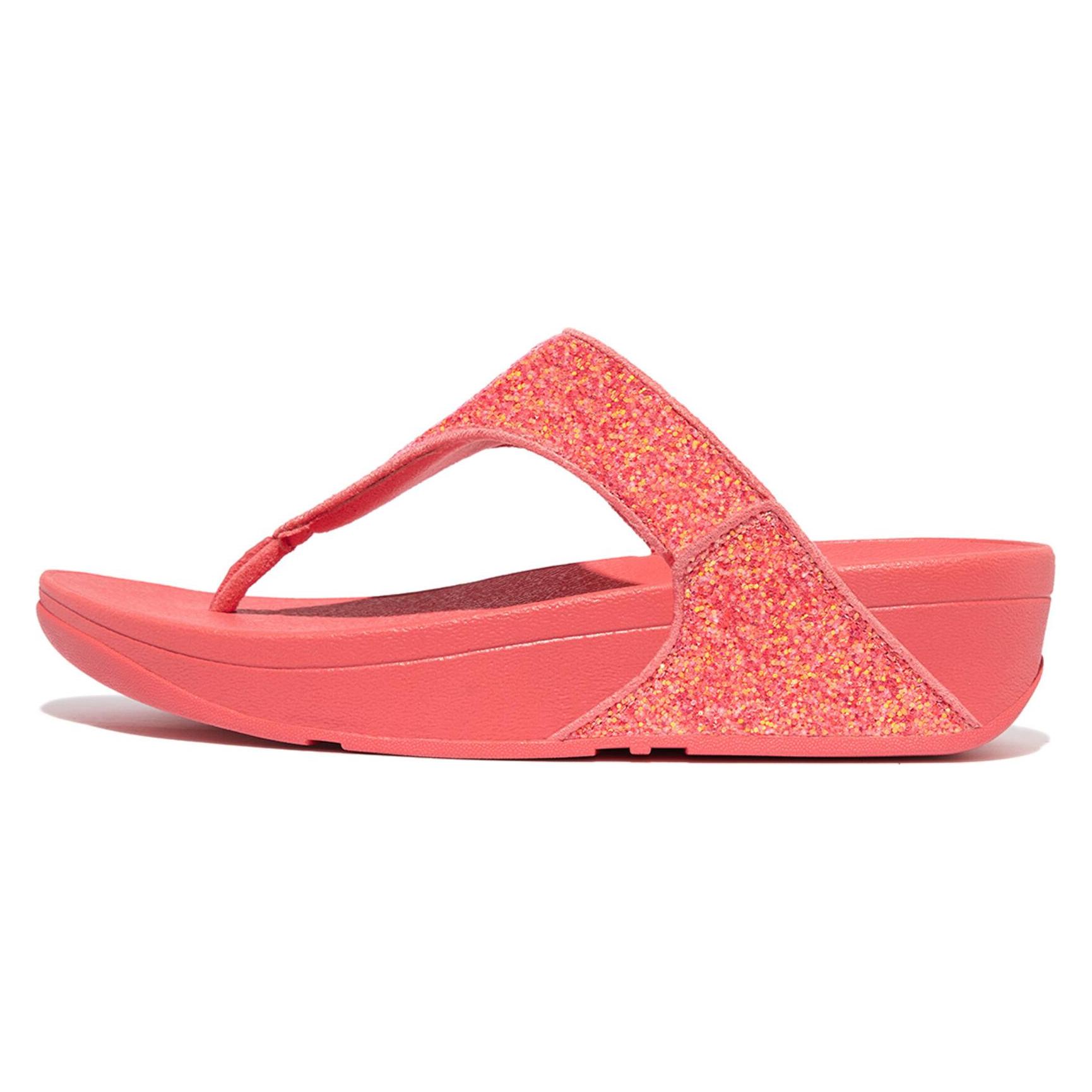 Fitflop, Vrouwen, Flip-flop, Lulu Glitter Teenslippers Roze - Maat 42, Goud, Roze, (42)