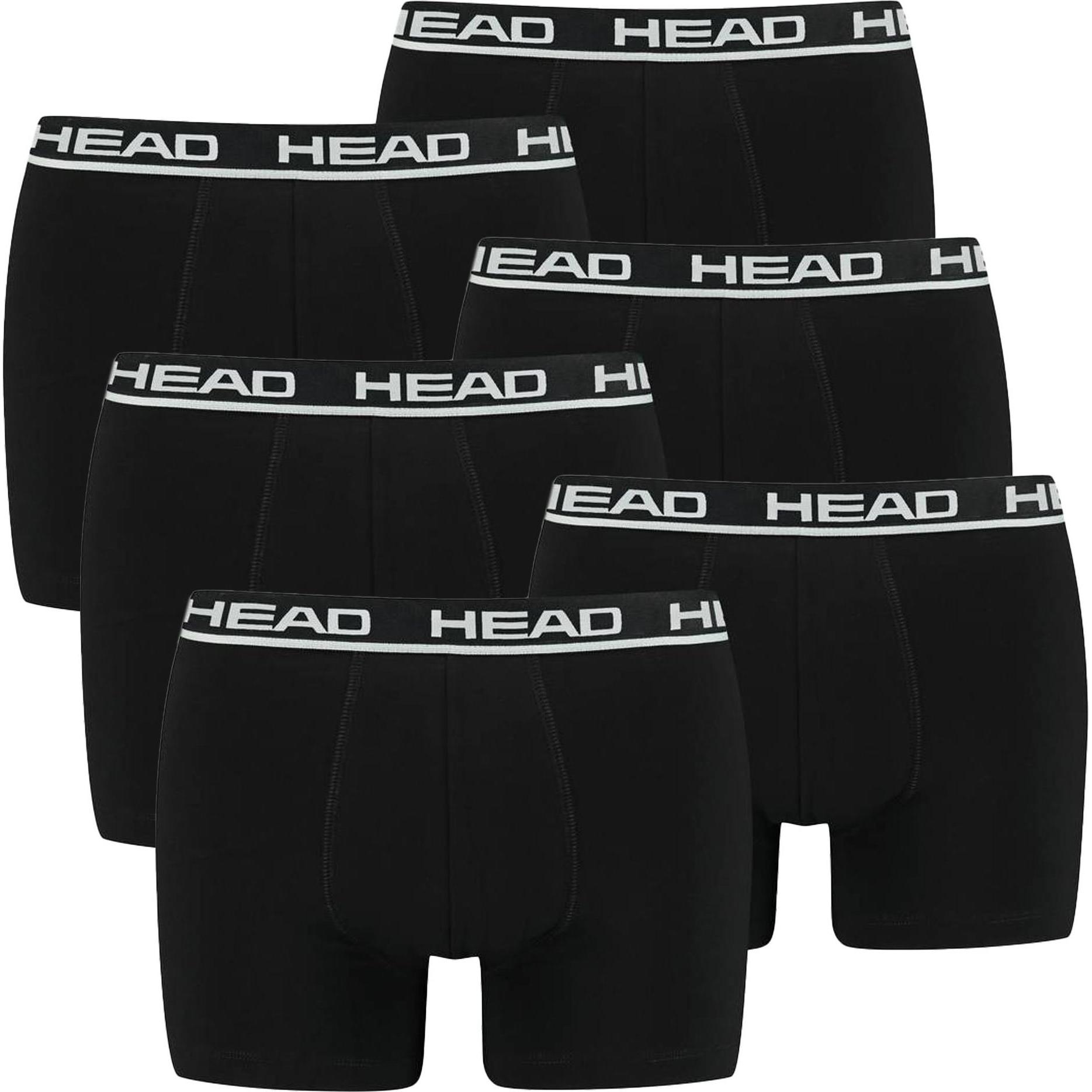 Head, Herren, Unterhosen, Basic Boxer 2P, Schwarz, (XXL, 6er Pack)