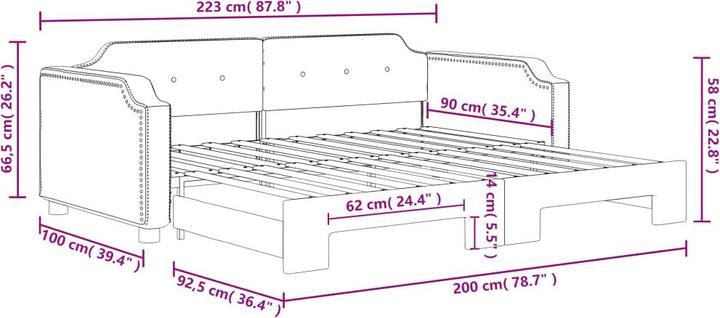 Actual product image vidaXL ausziehbares Tagesbett