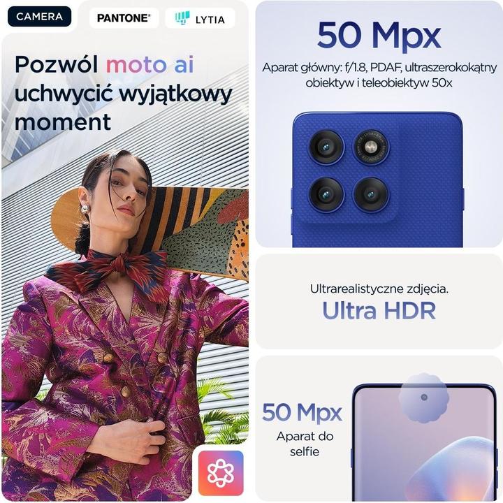 Actual product image Motorola edge 60 pro (512 GB, Blue, 6.67", Dual SIM, 10 Mpx, 5G)