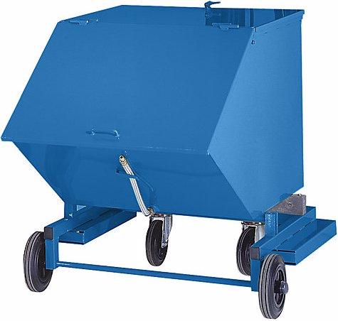 Actual product image eurokraft pro Tilting container for bulk material with solid rubber tyres, with forklift (600 l)