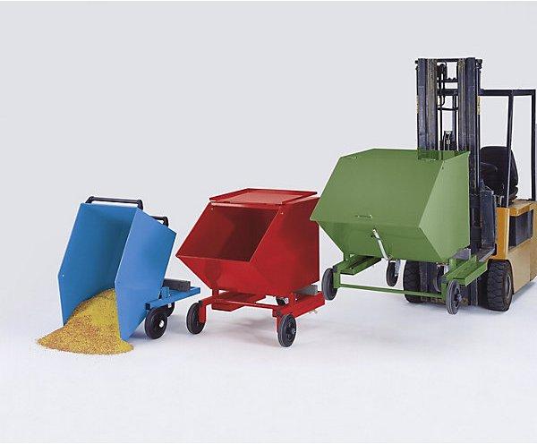 Actual product image eurokraft pro Tilting container for bulk material with solid rubber tyres, with forklift (250 l)