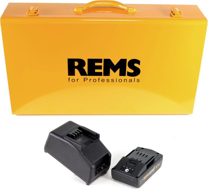 Produktbild Rems Akku-Press 22V ACC + 1x Akku 2,5Ah + Schnellladegerät + Pressbacken Presszangen Standard M15,18
