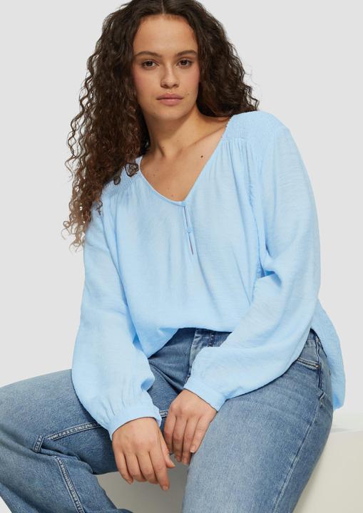 Actual product image S.Oliver Bluse Strukturierte Bluse aus Viskosemix mit Smok-Details (46)