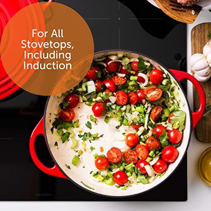 Produktbild BK Bourgogne - lage stoofpan 28 cm Chili Red 28 cm low, 4 liter (28 cm, Kochtopf, Gusseisen)