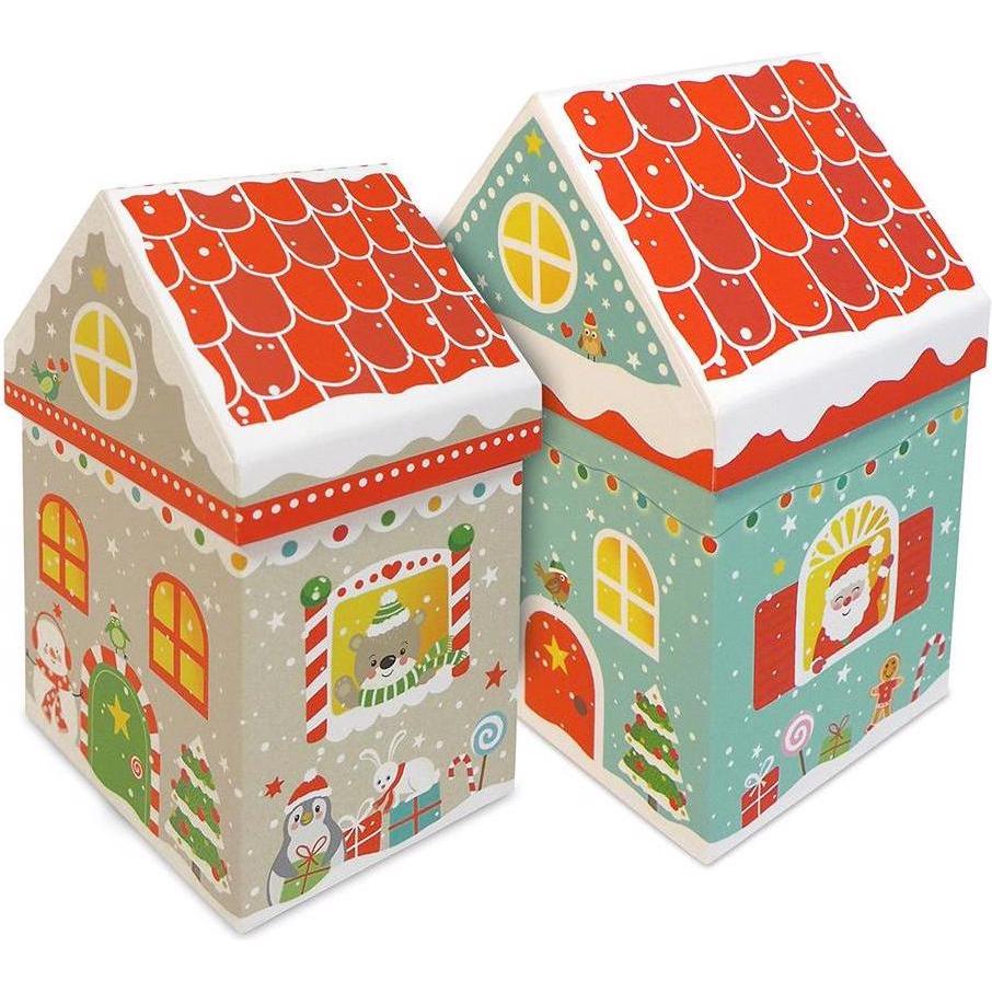 Braun + Company, Geschenkverpackung, Geschenkbox X-Mas Houses 2-teilig (Geschenkbox, 2 x)