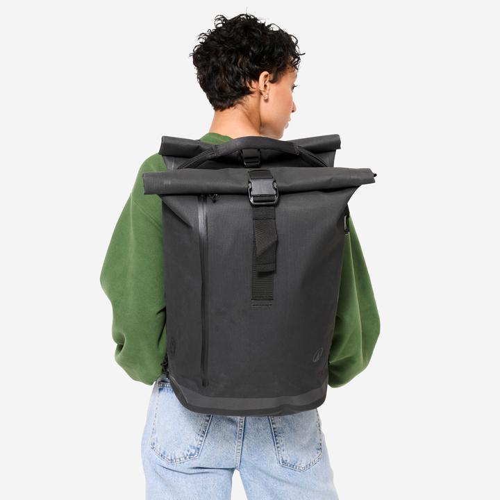 Image du produit Btwin Sac à dos sacoche vélo double pour porte-bagages 31 litres gris foncé (31 l, Sacoches)