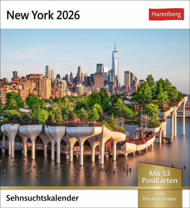 Produktbild Harenberg New York Sehnsuchtskalender 2026 - Wochenkalender mit 53 Postkarten