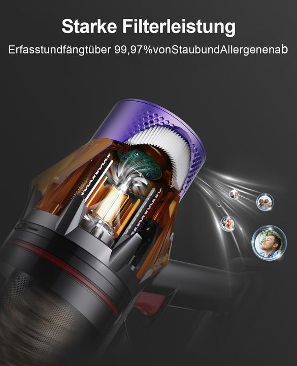 Produktbild SunSare Kabelloser Akkustaubsauger mit Beleuchtung