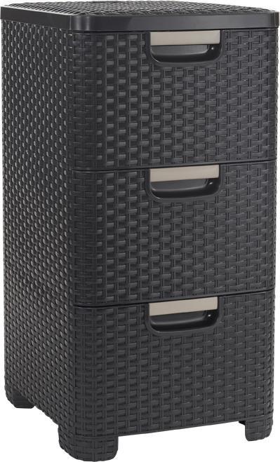Produktbild Curver STYLE Schubladenturm 3x14L dunkelbraun (37.80 cm, 84.90 l, 1x)