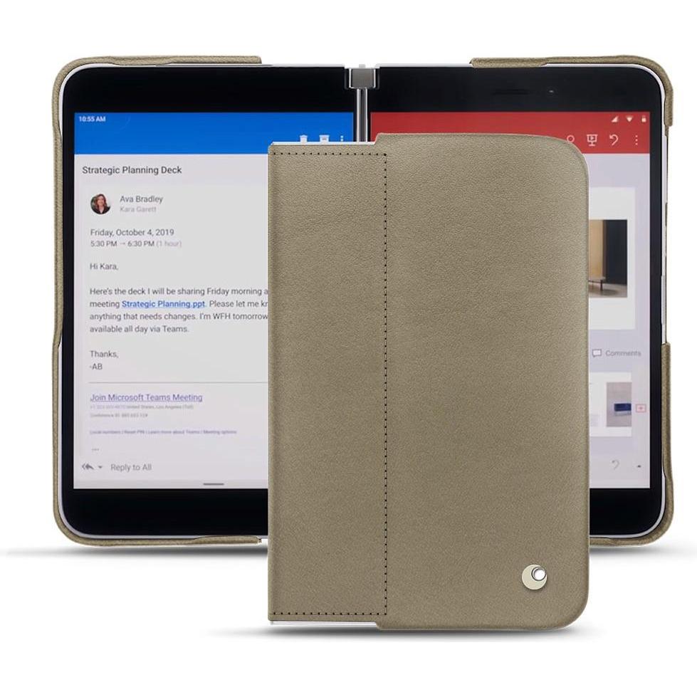 Noreve Lederschutzhülle (Microsoft Surface Duo), Smartphone Hülle, Beige