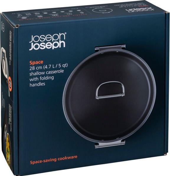 Actual product image Joseph Joseph Space casserole with folding handles D28cm (28 cm, Casserole + Stewpot, Aluminium)