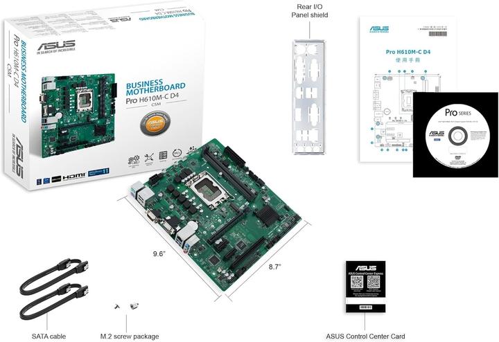 Produktbild ASUS PRO H610M-C (LGA 1700, Intel H610, Mini-ATX)